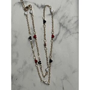 Gold Tone Hearts Necklace ~ New